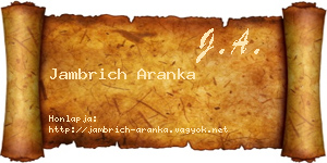 Jambrich Aranka névjegykártya