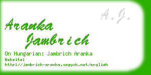 aranka jambrich business card